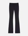 Lafayette 148 Petite Finesse Crepe Gates Side-zip Flared Pant In Black