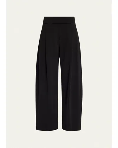 Lafayette 148 Walker Cropped Barrel-leg Pants In Black
