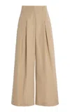 Lafayette 148 Organic Cotton Pleated Wide Leg Pant