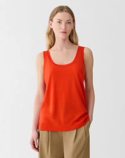 Lafayette 148 Washable Merino Wool Sweater Tank In Orange
