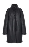 Lafayette 148 New York Reversible Genuine Shearling Coat In Black