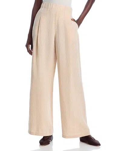 Lafayette 148 Wide Leg Astor Pleated Pants In Neutral