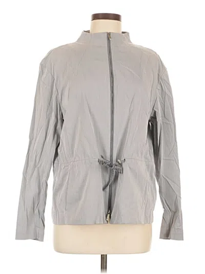 Pre-owned Lafayette 148 Windbreaker Jacket In Gray