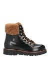 Lafayette 148 Brushed Leather & Shearling Lace-up Lug Sole Boot-black Multi-40-b In Black