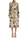 LAFAYETTE 148 WOMEN'S FLORAL SILK BLEND MIDI DRESS