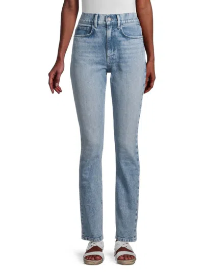Lafayette 148 Women's High Rise Straight Jeans In Stonewash