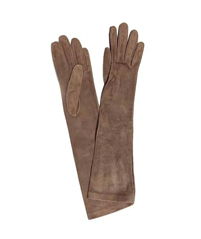 Lafayette 148 Women's Long Suede Gloves In Café Latte In Brown