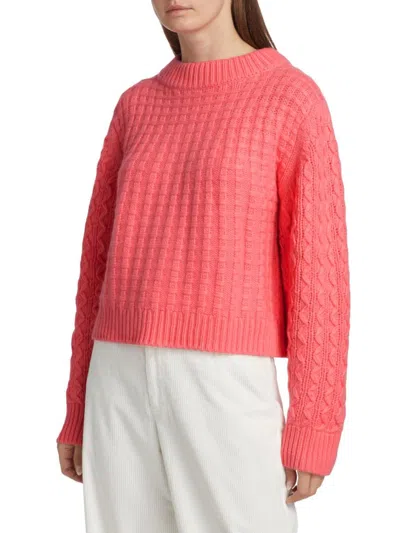 Lafayette 148 Women's Mixed Knit Cashmere Sweater In Primrose