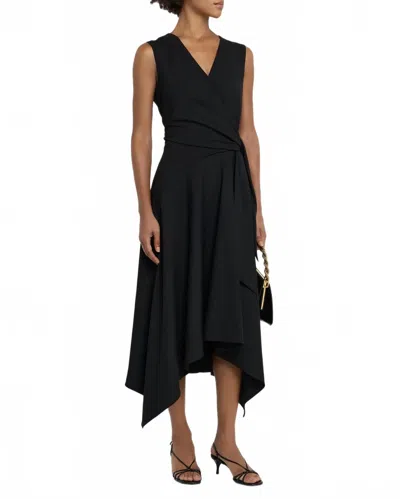 Lafayette 148 Women's Side Tie Midi Dress In Black