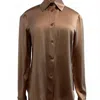 Lafayette 148 Women's Silk Camel Button Down Shirt With Cuff Links In Brown