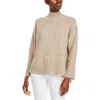 Lafayette 148 Womens Drop Shoulder Ribbed Funnel-neck Sweater In Multi