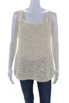 Lafayette 148 Womens Embroidered Tank Top Creme White Cotton In White