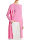 Lafayette 148 Womens Open Front Long Duster Sweater In Pink