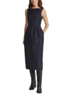Lafayette 148 Flora Bloom Cloqué Jacquard Cotton-silk Midi Dress In Blue