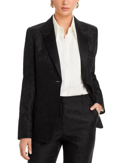 Lafayette 148 Womens Wool Suit Separate One-button Blazer In Black