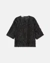 Lafayette 148 Drop Shoulder Crewneck Top In Black In Black