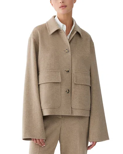 Lafayette 148 Wool & Cashmere Jacket In Hickory Melange