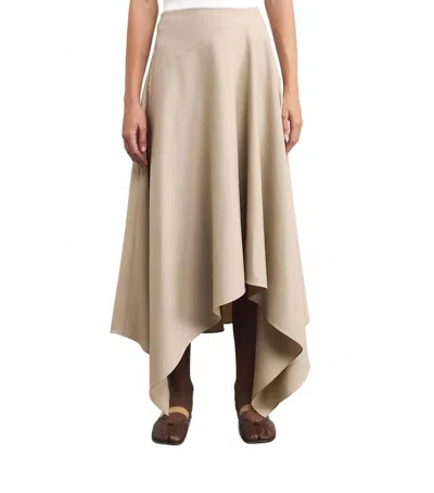Lafayette 148 Wool Asymmetric Handkerchief Midi Skirt In Plaster In Neutral
