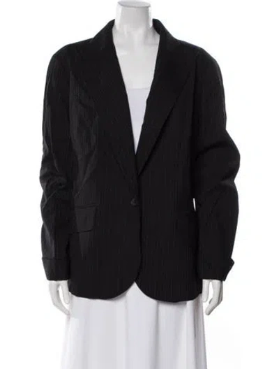 Pre-owned Lafayette 148 Wool Blazer In Black