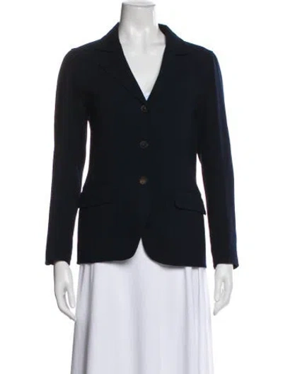 Pre-owned Lafayette 148 Wool Blazer In Blue