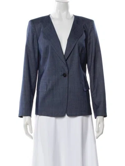 Pre-owned Lafayette 148 Wool Blazer In Blue