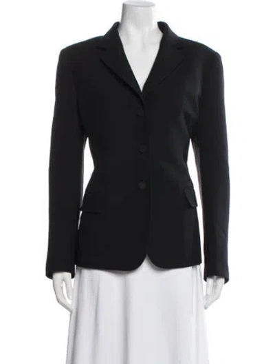 Pre-owned Lafayette 148 Wool Blazer In Blue