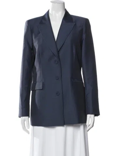 Pre-owned Lafayette 148 Wool Blazer In Blue