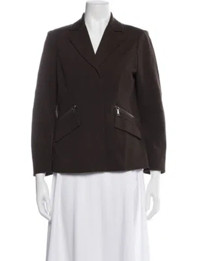 Pre-owned Lafayette 148 Wool Blazer In Brown