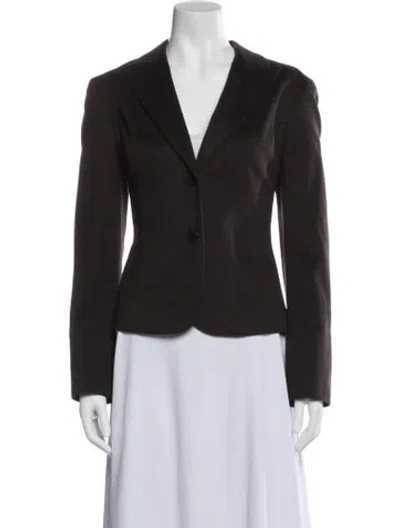 Pre-owned Lafayette 148 Wool Blazer In Brown