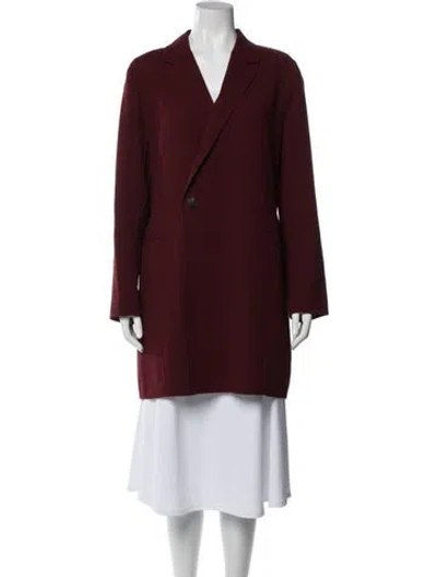 Pre-owned Lafayette 148 Wool Blazer In Burgundy
