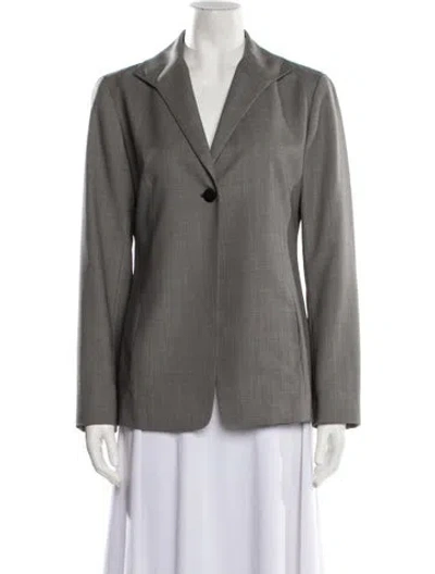 Pre-owned Lafayette 148 Wool Blazer In Gray