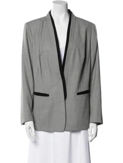 Pre-owned Lafayette 148 Wool Blazer In Gray