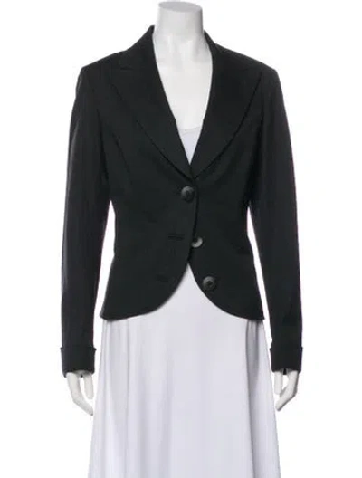 Pre-owned Lafayette 148 Wool Blazer In Gray