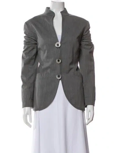 Pre-owned Lafayette 148 Wool Blazer In Gray