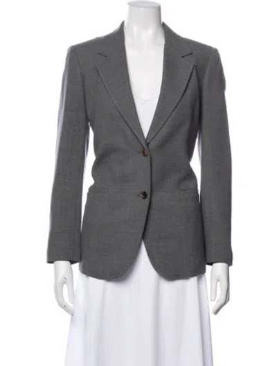 Pre-owned Lafayette 148 Wool Blazer In Gray