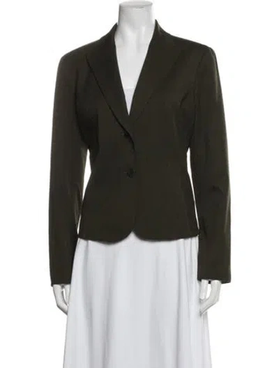 Pre-owned Lafayette 148 Wool Blazer In Green
