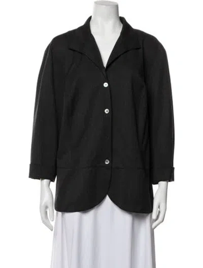Pre-owned Lafayette 148 Wool Blazer In Grey