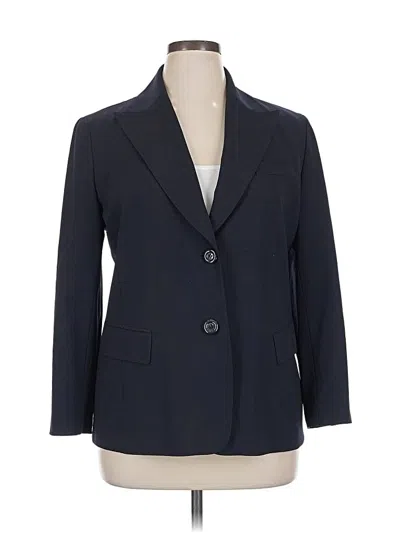 Pre-owned Lafayette 148 Wool Blazer Jacket In Blue