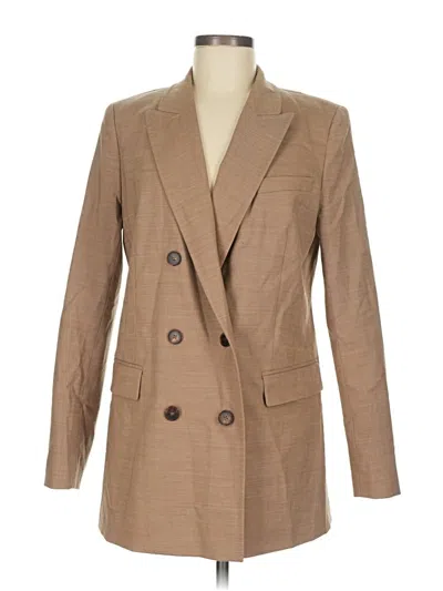 Pre-owned Lafayette 148 Wool Blazer Jacket In Brown