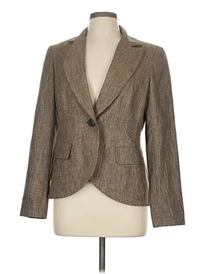 Pre-owned Lafayette 148 Wool Blazer Jacket In Brown