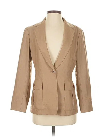 Pre-owned Lafayette 148 Wool Blazer Jacket In Brown