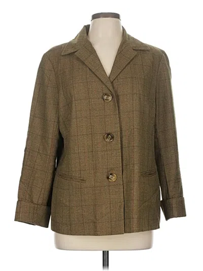 Pre-owned Lafayette 148 Wool Blazer Jacket In Brown