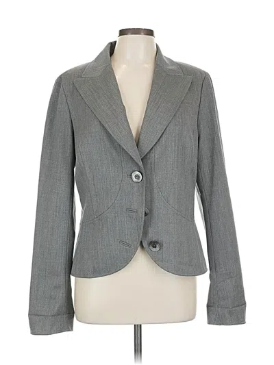 Pre-owned Lafayette 148 Wool Blazer Jacket In Gray