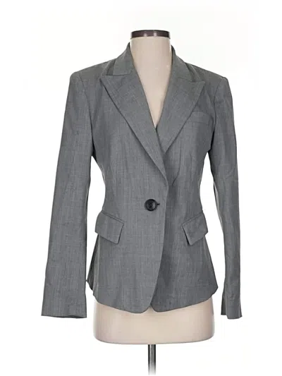 Pre-owned Lafayette 148 Wool Blazer Jacket In Gray