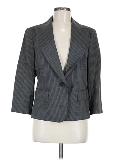 Pre-owned Lafayette 148 Wool Blazer Jacket In Gray