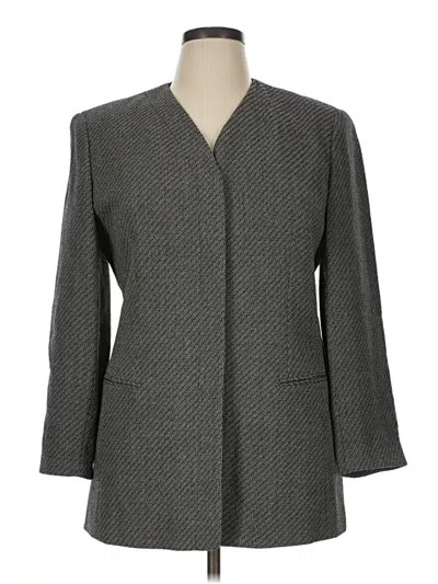Pre-owned Lafayette 148 Wool Blazer Jacket In Gray