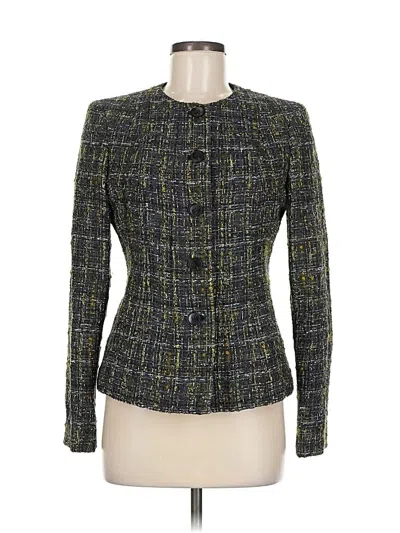 Pre-owned Lafayette 148 Wool Blazer Jacket In Green