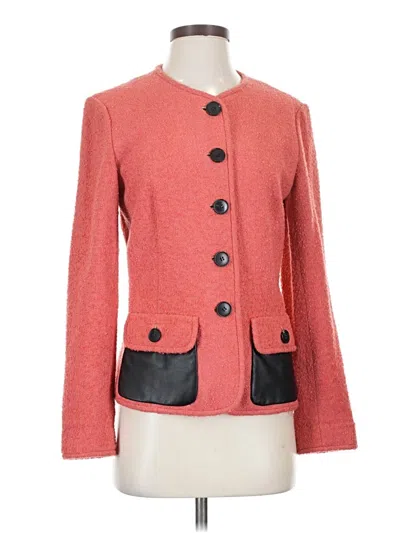 Pre-owned Lafayette 148 Wool Blazer Jacket In Pink