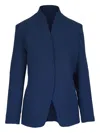 Lafayette 148 Plus-size Woolsilk Crepe Threebutton Academy Blazer In Blau
