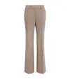 Lafayette 148 Wool-blend Reade Straight Trousers In Brown